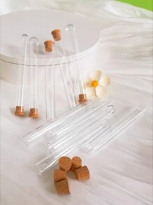 10入組12*100mm塑膠試管,設有塞子,用於糖果/沐浴鹽/婚禮禮品/化妝工具包裝,適用於旅行/學校/家庭/度假/露營