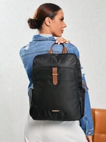 Ba lô Nữ Khối Màu Có thể điều chỉnh được Mát mẻ - màu đen - Xem 2