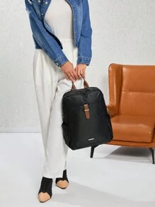 Ba lô Nữ Khối Màu Có thể điều chỉnh được Mát mẻ - màu đen - Xem 4