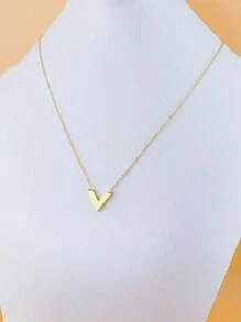 1pc Fashionable Classic V Shape Pendant Necklace