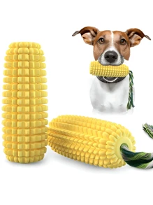 Juguete para perros, mazorca de maíz amarillo, juguetes chillones para cachorros, mascotas resistentes que mastican un cepillo de dientes, limpiando los dientes traseros, agregue pasta de dientes, juguete para masticar para perros de tamaño mediano y grande, todas las razas, juguete chillón para cachorro de maíz amarillo, mascotas resistentes que mastican un cepillo de dientes, limpiando los dientes traseros, agregue pasta de dientes, juguete para masticar para perros de tamaño mediano y grande, todas las razas - Amarillo - Ver 1