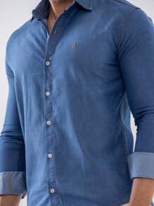 Urban Zone Jeans Men Denim Shirts - Azul lavado medio - Ver 5