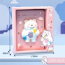 1pc Decompression Notebook, Cute Cartoon Creative Student Agenda For Girls - Pink - View 2