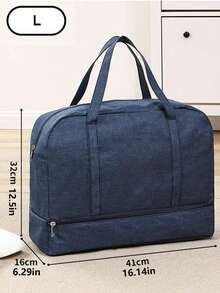 Túi Du Lịch Thời Trang Màu Xanh Hải Quân In Chữ Di Động Cho Hành Trình Ngắn - Màu xanh hải quân - Xem 3