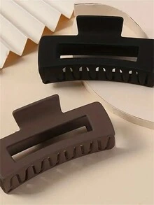 3入組實色女士髮夾,適用於粗髮,防滑啞光面,完美適合髮型和配飾 - 彩色 - 查看 3