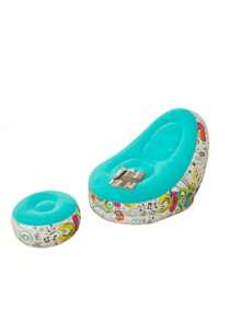 1 Set de sillon sofa inflable puff con posa pies inflable colorido resistente ahorra espacio para descanso y relajacion suave y comodo para poder llevar a todos lados - Multicolor - Ver 4