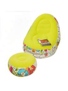 1 Set de sillon sofa inflable puff con posa pies inflable colorido resistente ahorra espacio para descanso y relajacion suave y comodo para poder llevar a todos lados - Multicolor - Ver 2
