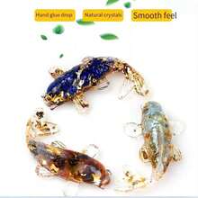 天然水晶石屑果凍膠魚形裝飾品,適用於辦公桌、魚缸、車內、禮品