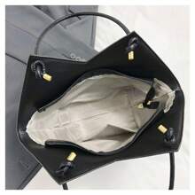 Fashionable Fannel Large Capacity Shaped Shoulder Bag For Women - Black - View 5