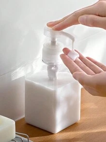 1 transparante persfles voor badschuim, wasmiddel, shampoodispenser, badlotion en handzeep. Badkamerdecoratie voor thuis, zomer, terug naar school.