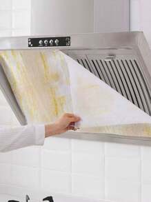 12PCS Lampblack Paper Filter Cloth, Lampblack Machine Filter Screen Oil Suction Paper, Non-Woven Oil Filter, Oil Proof Sticker, Oil Proof Cover Oil Suction Paper, Filter Screen Oil Suction, Oil Proof, High Temperature Resistant, Smoke Proof Paper White - White - View 1