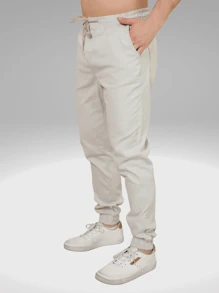 Men Pants - 米色 - 查看 1