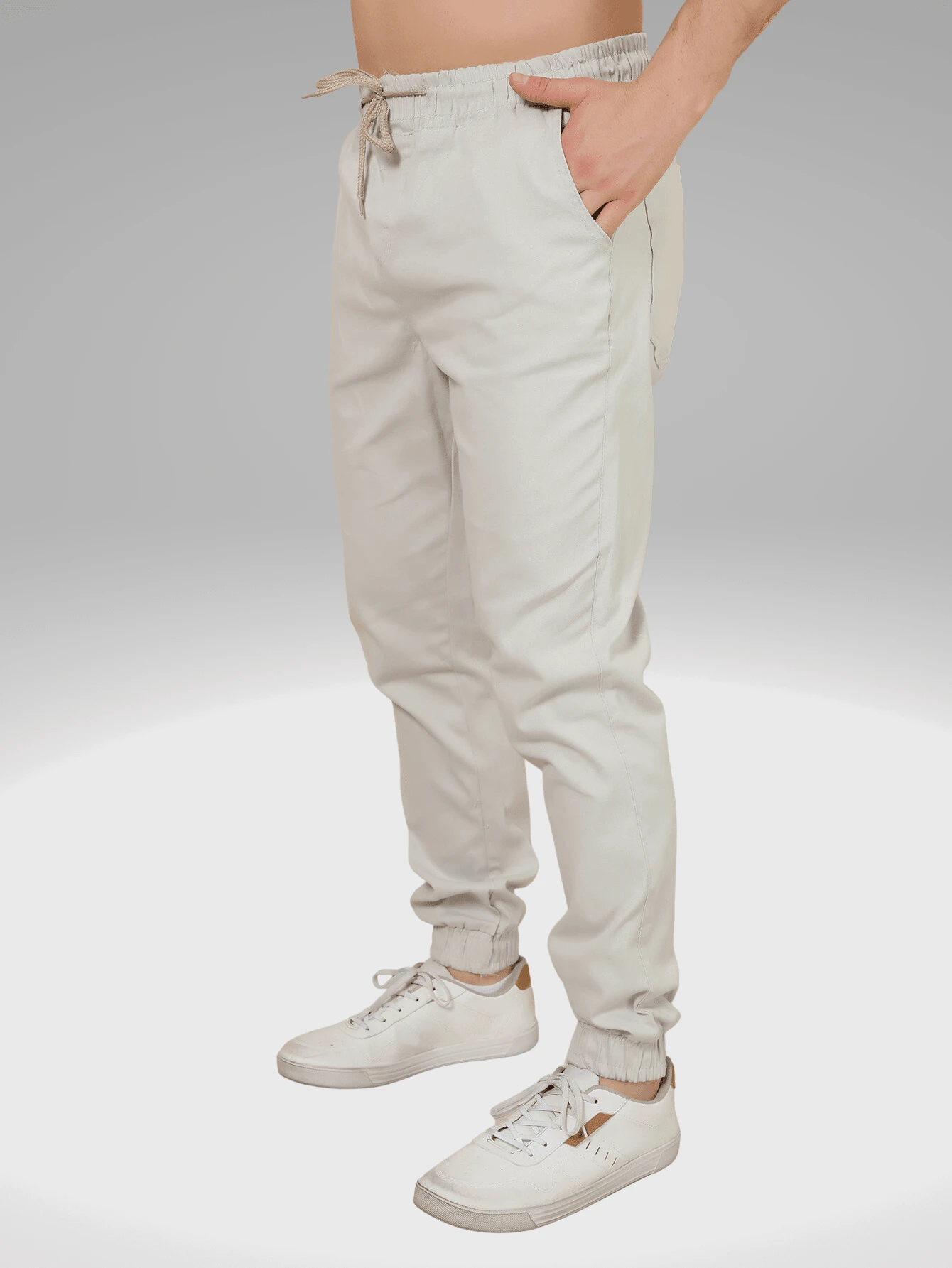 Men Pants - 米色 - 查看 1
