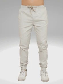 Men Pants - 米色 - 查看 5