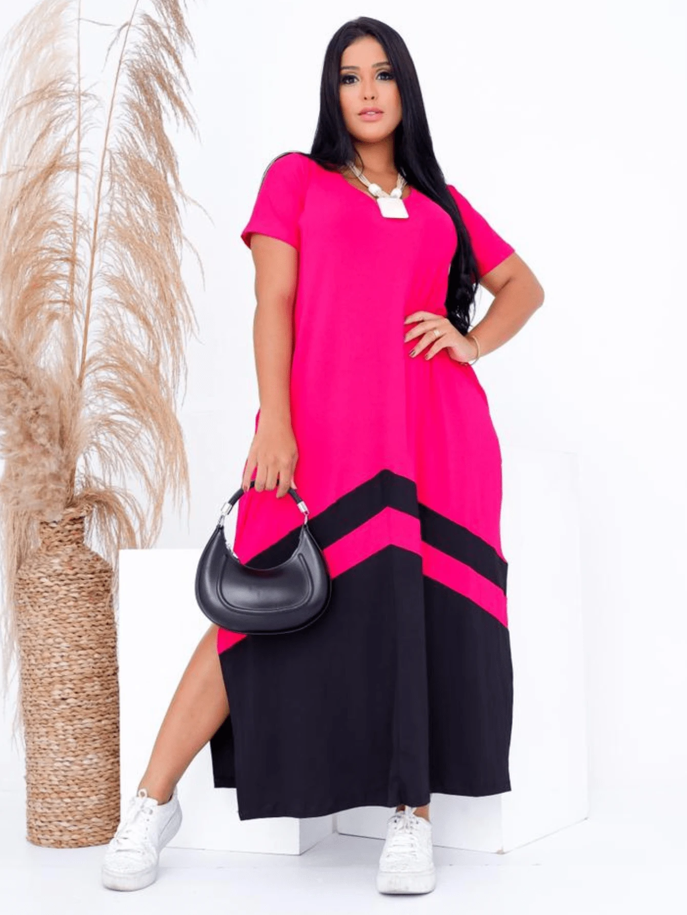Women Dresses - 玫紅色 - 查看 1