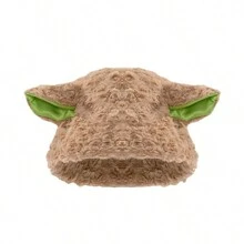 1頂女款可愛綠色耳朵毛絨羊毛帽，適用於秋冬季保暖和保護耳朵 - 卡其色 - 查看 1