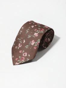 1pc Men's Fashionable Multicolor Floral Necktie Suitable For Parties And Daily Wear - Multicolor - View 3