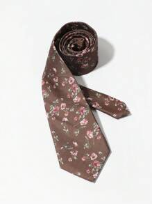 1pc Men's Fashionable Multicolor Floral Necktie Suitable For Parties And Daily Wear - Multicolor - View 4