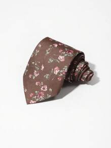 1pc Men's Fashionable Multicolor Floral Necktie Suitable For Parties And Daily Wear - Multicolor - View 2