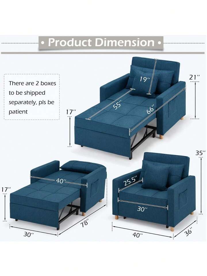 Compact Living Space Velvet Upholstered Modern Convertible, 43% OFF