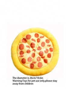 1入犬咬抗性吱吱聲玩具,有趣的比薩形狀配有脆紙,適用於小型和中型犬的互動訓練和磨牙 - 黃色 - 查看 3