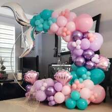 NiuN Decoración De Globos Con Temática De Sirena - Rosa - Ver 1