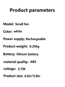 1 pieza Abanico ABS mini minimalista blanco plegable portátil de mano para casa - Blanco - Ver 5