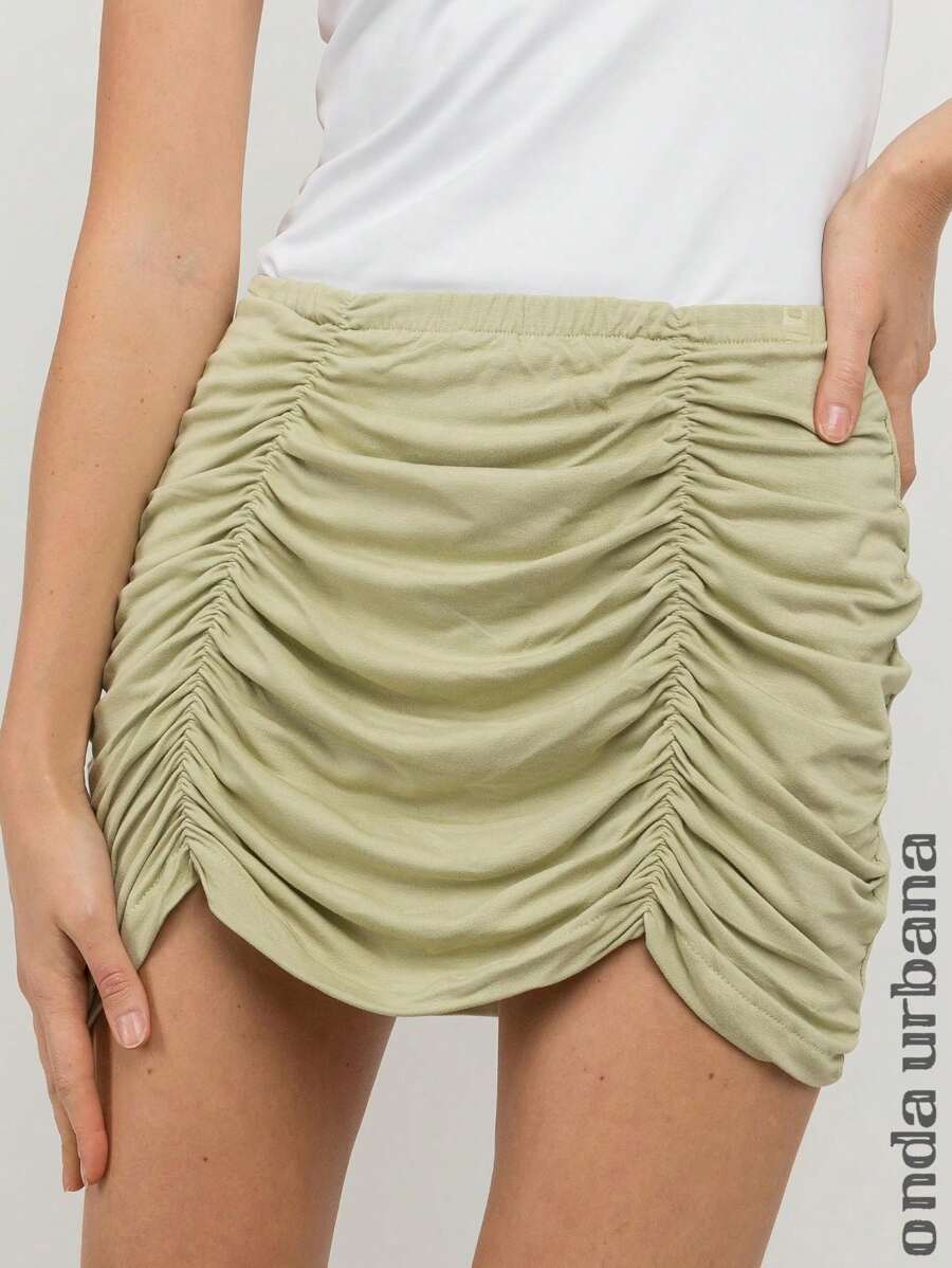 Women Skirts - Olive Green - View 1