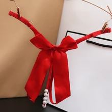 1pc Beaded Lace Open Crotch Adjustable Thong Panty For Women - Red - View 2