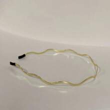 شريط رأس معدني ذهبي موجي بسيط وأنيق مناسب للارتداء اليومي للنساء، تيجان، شريط شعر، حلقة شعر، اكسسوارات شعر، قطعة رأس