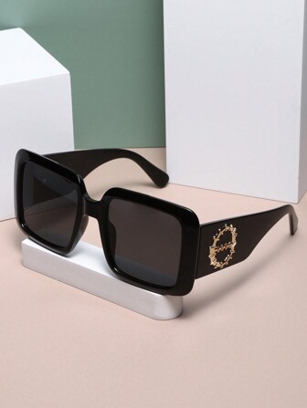 1 pieza Gafas de moda con marco ancho, adecuadas para uso casual, calle y reuniones