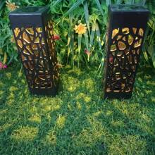 6pcs Solar Powered Hollow Out Waterproof Led Landscape Lights For Outdoor Parks And Camping, Outdoor Garden Lighting For Pathway, Yard, Patio - Yellow - View 2