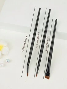 RANCAI 3支眼线刷套装，精细斜角眼线刷，精准凝胶眼线超细弯头化妆刷，适合新手和专业美妆师，化妆刷套装，化妆刷套装，化妆刷套装，全套化妆工具，化妆刷套装，全套化妆工具，刷子套装，化妆刷套装，化妆礼品套装，套装，赠品，专业化妆刷，全套化妆工具 - 黑色 - 查看 3