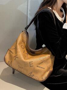 Large Capacity Bucket Bag Women's New Handbag, Unique Design For Commuting, Tote Bag, Shoulder Bag And Crossbody Bag - Khaki - View 5