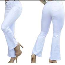 Calça Jeans Feminina Flare Branca Enfermagem - Branco - Visão 2