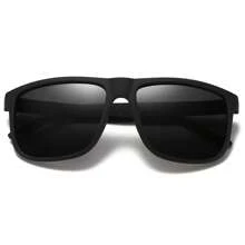 1 Pair Vintage Square Fashion Glasses, Driving Fishing Traveling & Eyeglasses, Luxury Brand Designer Fashion Glasses With Classic Colorful Stripes - Black, Blue, Red, Silver With Mirror Lens For Summer Beach Vacation,Outdoor,Travel - Black - View 5