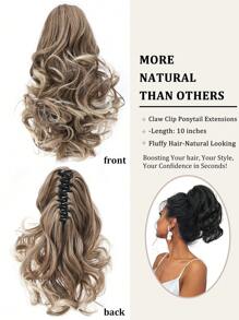Kẹp tóc đuôi ngựa kẹp tóc đuôi ngựa ngắn tóc đuôi ngựa xoăn gợn sóng tóc giả tổng hợp dày cho phụ nữ tóc đuôi ngựa giả sử dụng hàng ngày - Màu dương cầm - Xem 5