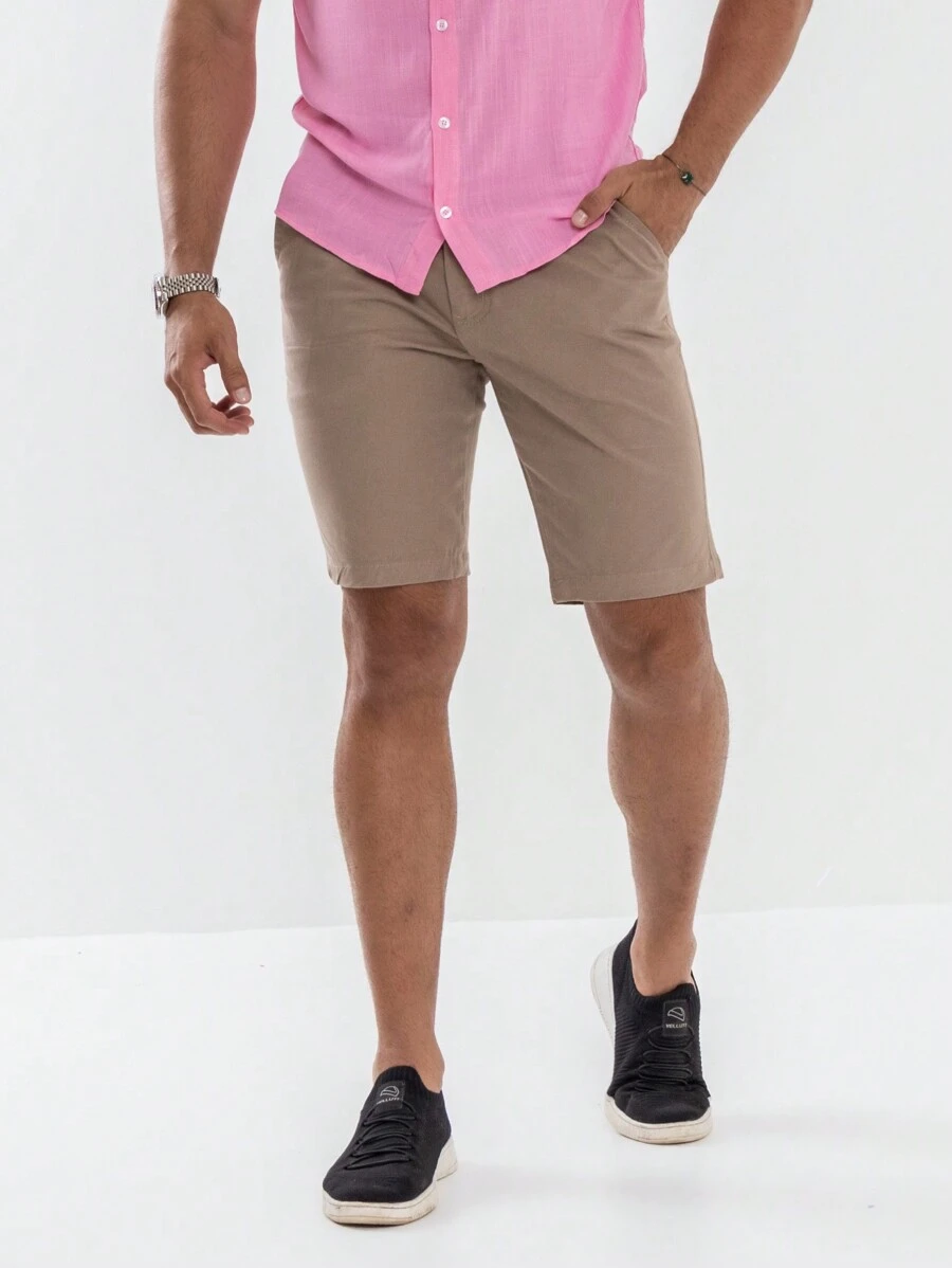 Urban Zone Jeans Men Shorts - 卡其色 - 查看 1