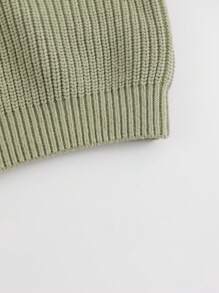MARC&JANIE Boys' Urban Outdoor Style Loose Knitted Sweater With Half Zipper And Turn-down Collar, Autumn - Army Green - View 10