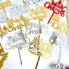 10pcs Acrylic Cake Toppers For Party, Christmas, Birthday Cake Decorations,Christmas