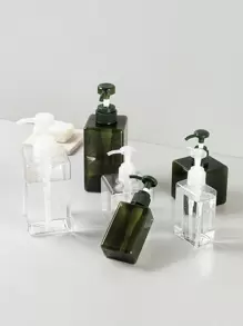 1 transparante persfles voor badschuim, wasmiddel, shampoodispenser, badlotion en handzeep. Badkamerdecoratie voor thuis, zomer, terug naar school.