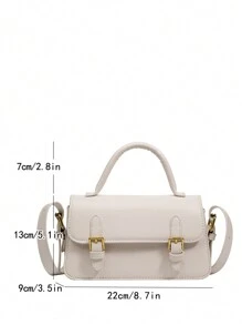 Stylish White Simple Ladies Handbag - White - View 2