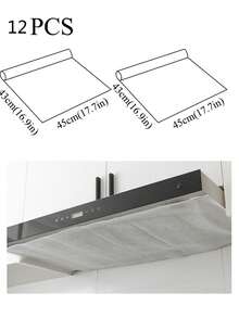 12PCS Lampblack Paper Filter Cloth, Lampblack Machine Filter Screen Oil Suction Paper, Non-Woven Oil Filter, Oil Proof Sticker, Oil Proof Cover Oil Suction Paper, Filter Screen Oil Suction, Oil Proof, High Temperature Resistant, Smoke Proof Paper White - White - View 2