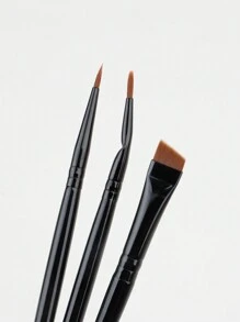 RANCAI 3支眼线刷套装，精细斜角眼线刷，精准凝胶眼线超细弯头化妆刷，适合新手和专业美妆师，化妆刷套装，化妆刷套装，化妆刷套装，全套化妆工具，化妆刷套装，全套化妆工具，刷子套装，化妆刷套装，化妆礼品套装，套装，赠品，专业化妆刷，全套化妆工具 - 黑色 - 查看 5