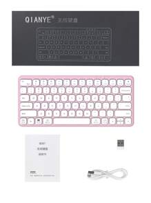 B087①無線
②無鋼圈鍵盤和鼠標二合一-可充電人類工程學的傾斜角,睡模式,2.4Ghz安靜鍵盤鼠標適用於,,筆記本電腦, - 粉色 - 查看 6