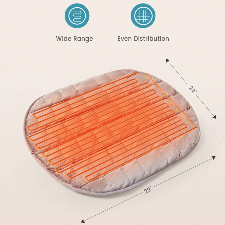 Electric Weighted Heating Pad With 6 Heating Levels & 4 Timing Levels