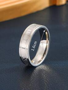 1 Pc Classic Popular Roman Number Design Ring For Boys Girls For Party Banquet Street For Daily Decoration - Silver - View 3