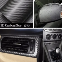 1roll 3d Black Carbon Fiber Vinyl Wrap Sticker 30x152cm - Black - View 3