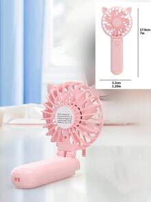 creativo plegable oreja de gato Mini ventilador usb recargable Abanico - Rosa - Ver 8