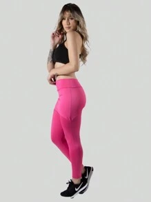 Women Sports Leggings - 粉色 - 查看 3